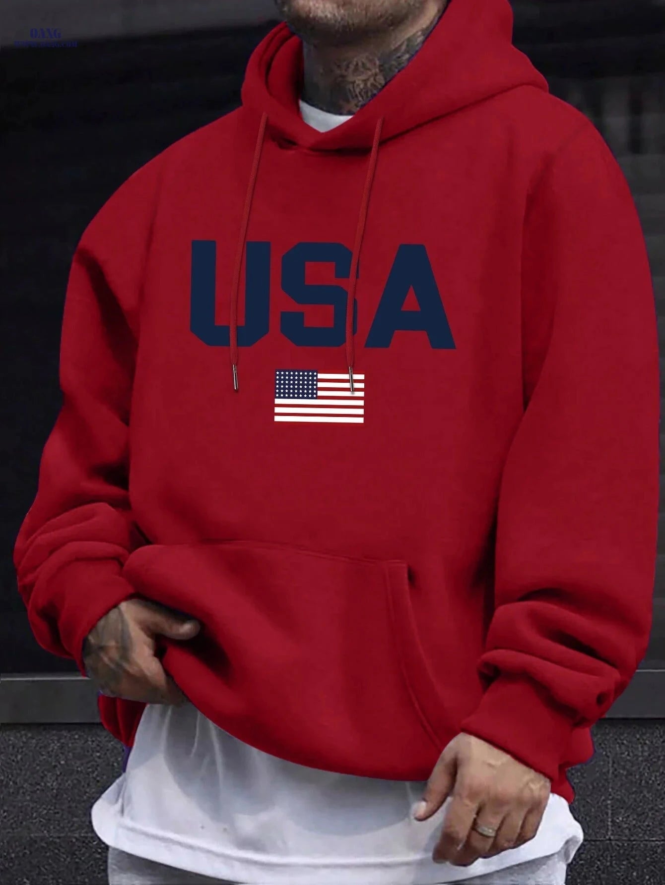 Stylish Men’s Casual Hooded Sweatshirt - Perfect for Spring & Fall   OAXG 