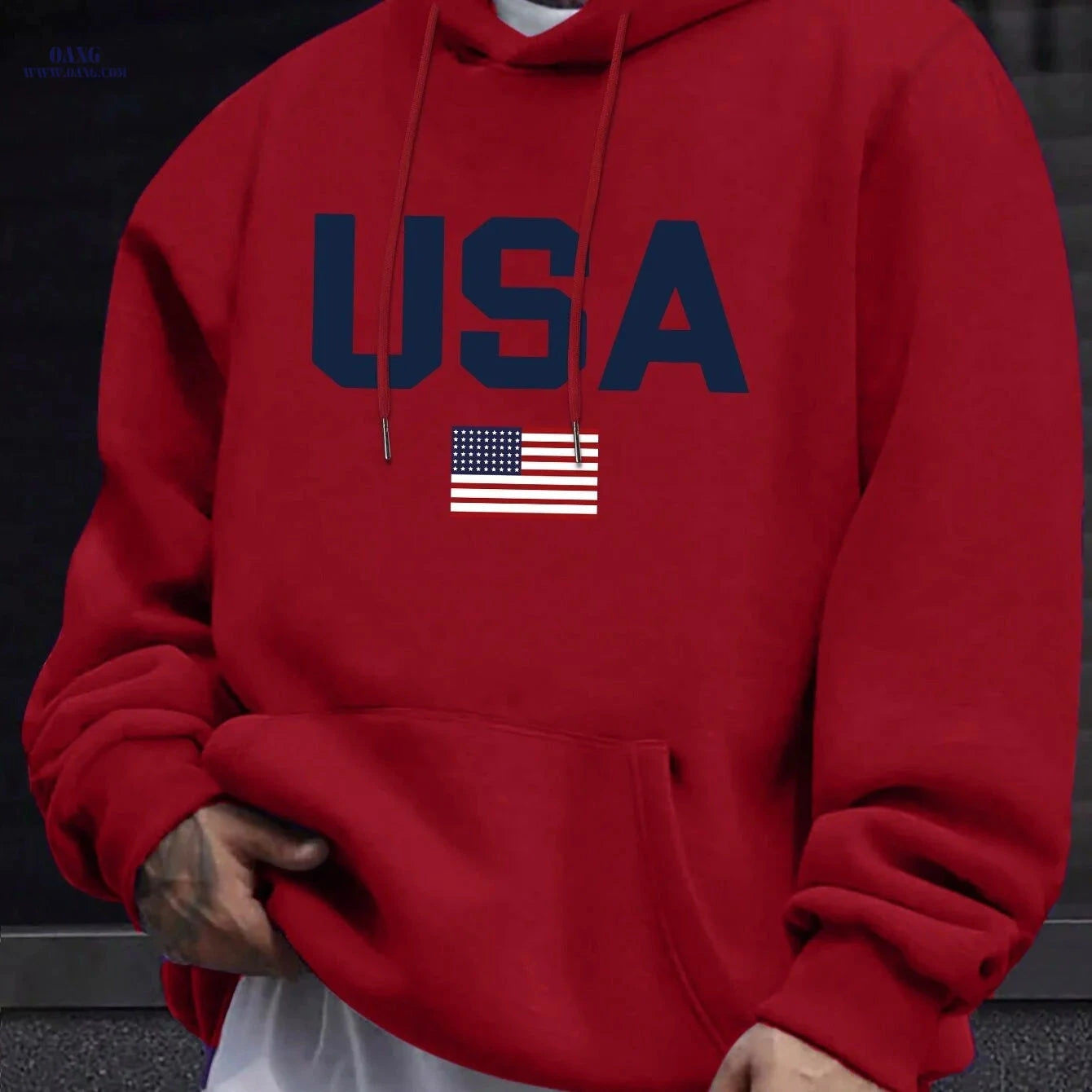 Stylish Men’s Casual Hooded Sweatshirt - Perfect for Spring & Fall   OAXG 