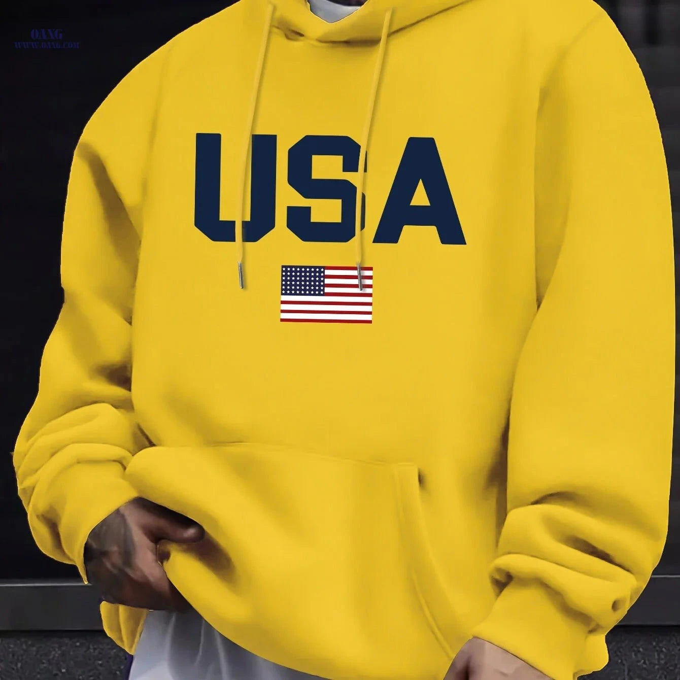 Stylish Men’s Casual Hooded Sweatshirt - Perfect for Spring & Fall   OAXG 