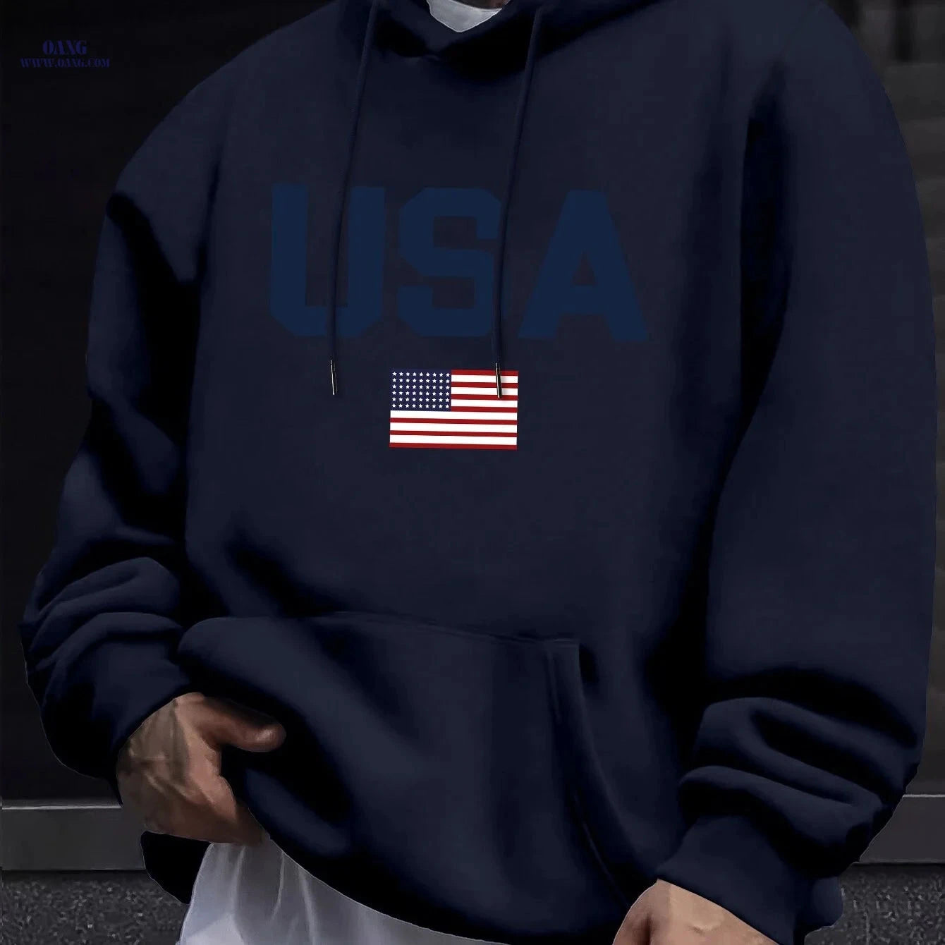 Stylish Men’s Casual Hooded Sweatshirt - Perfect for Spring & Fall   OAXG 