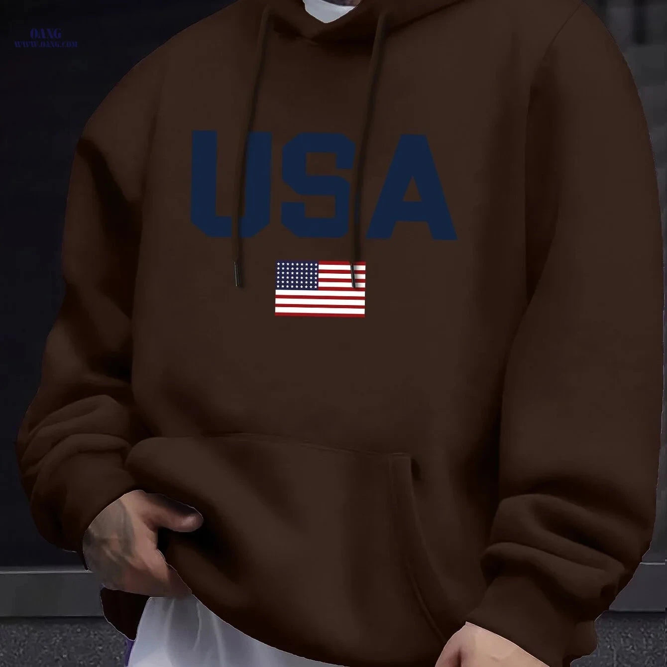 Stylish Men’s Casual Hooded Sweatshirt - Perfect for Spring & Fall   OAXG 