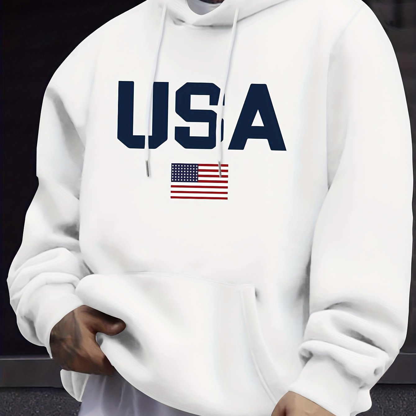 Stylish Men’s Casual Hooded Sweatshirt - Perfect for Spring & Fall   OAXG Black / FR S