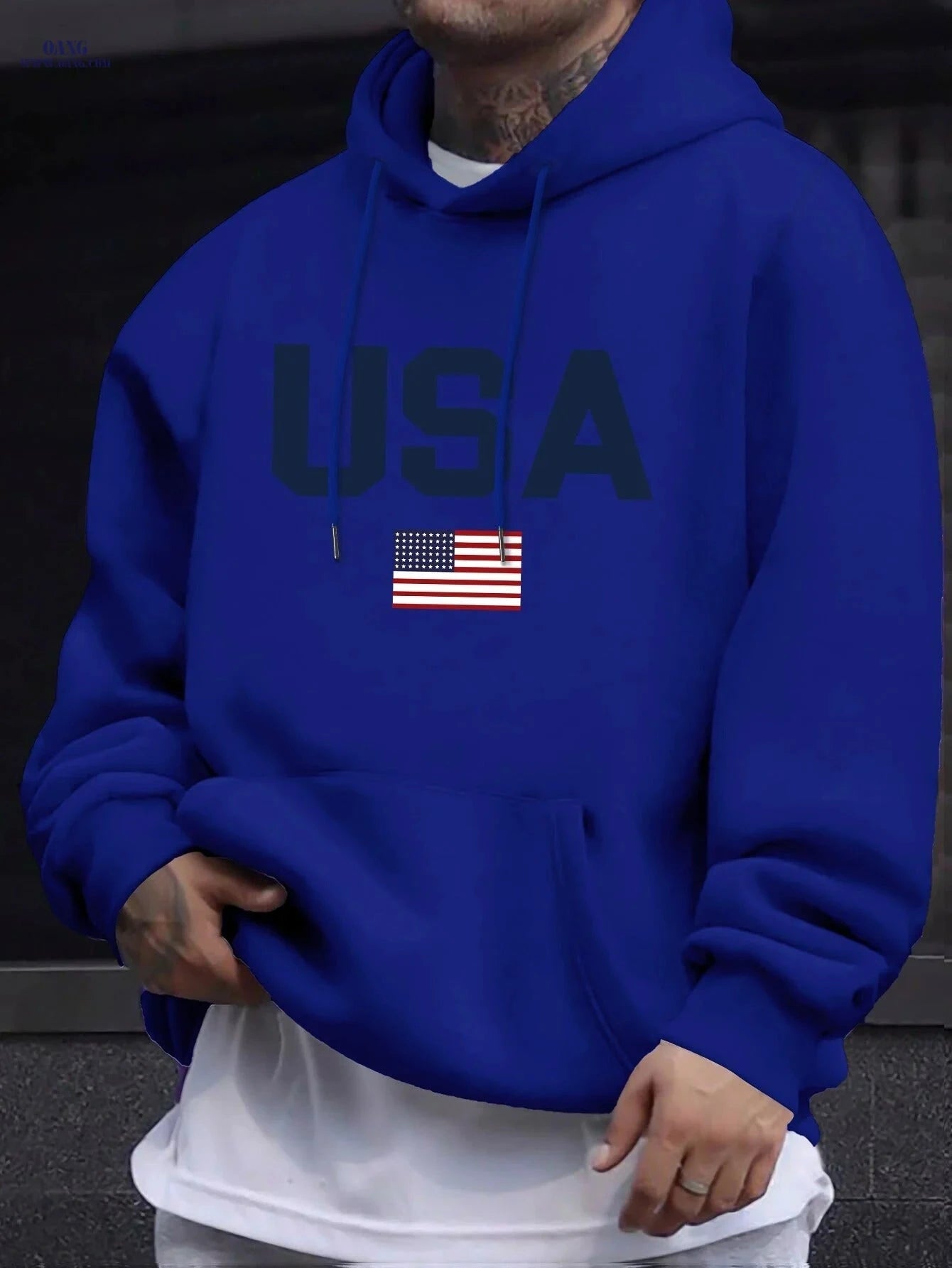 Stylish Men’s Casual Hooded Sweatshirt - Perfect for Spring & Fall   OAXG 