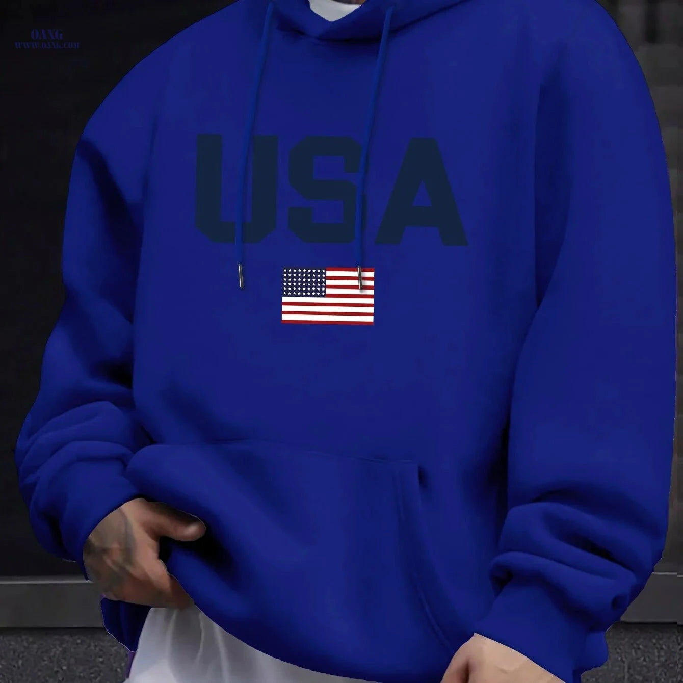 Stylish Men’s Casual Hooded Sweatshirt - Perfect for Spring & Fall   OAXG 