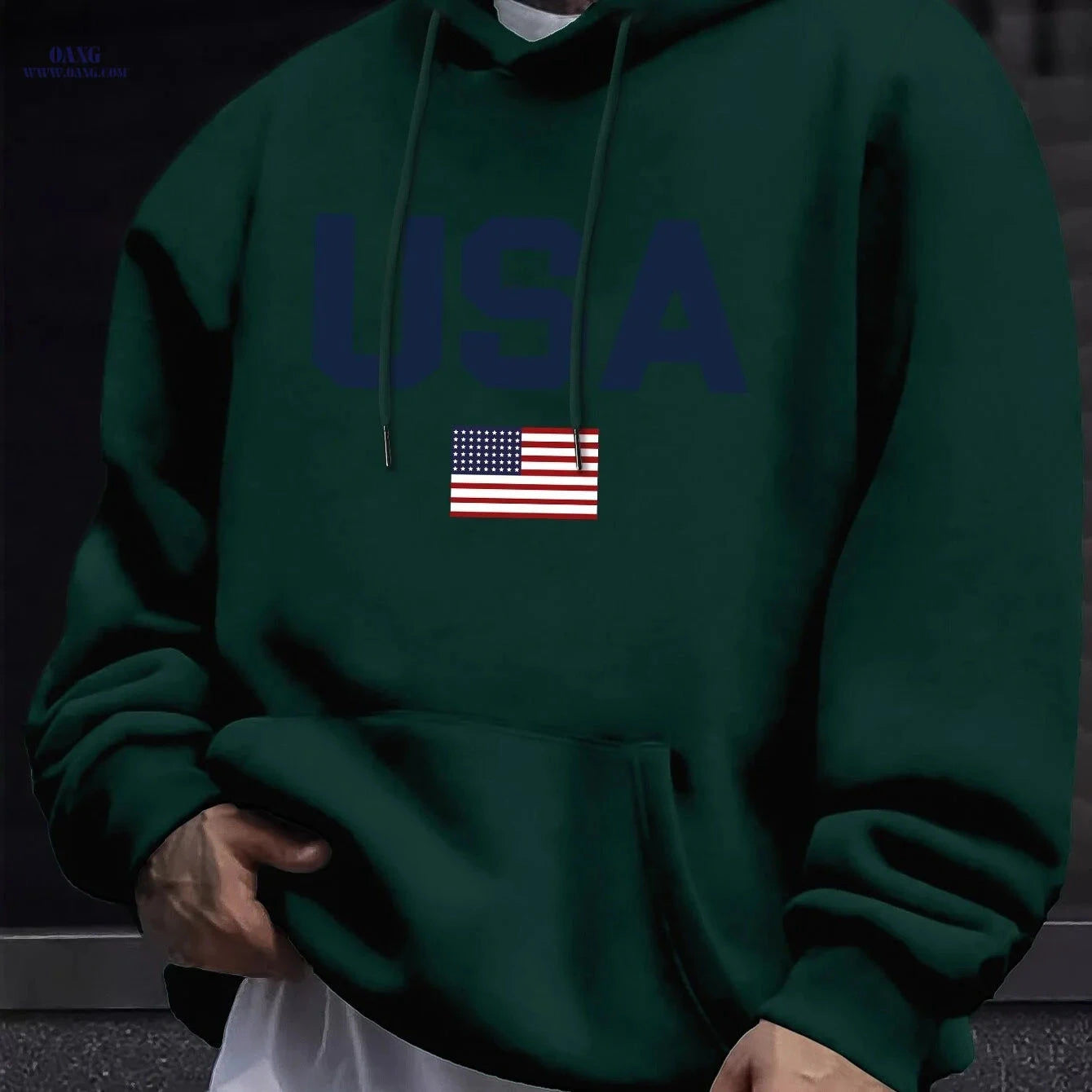 Stylish Men’s Casual Hooded Sweatshirt - Perfect for Spring & Fall   OAXG 