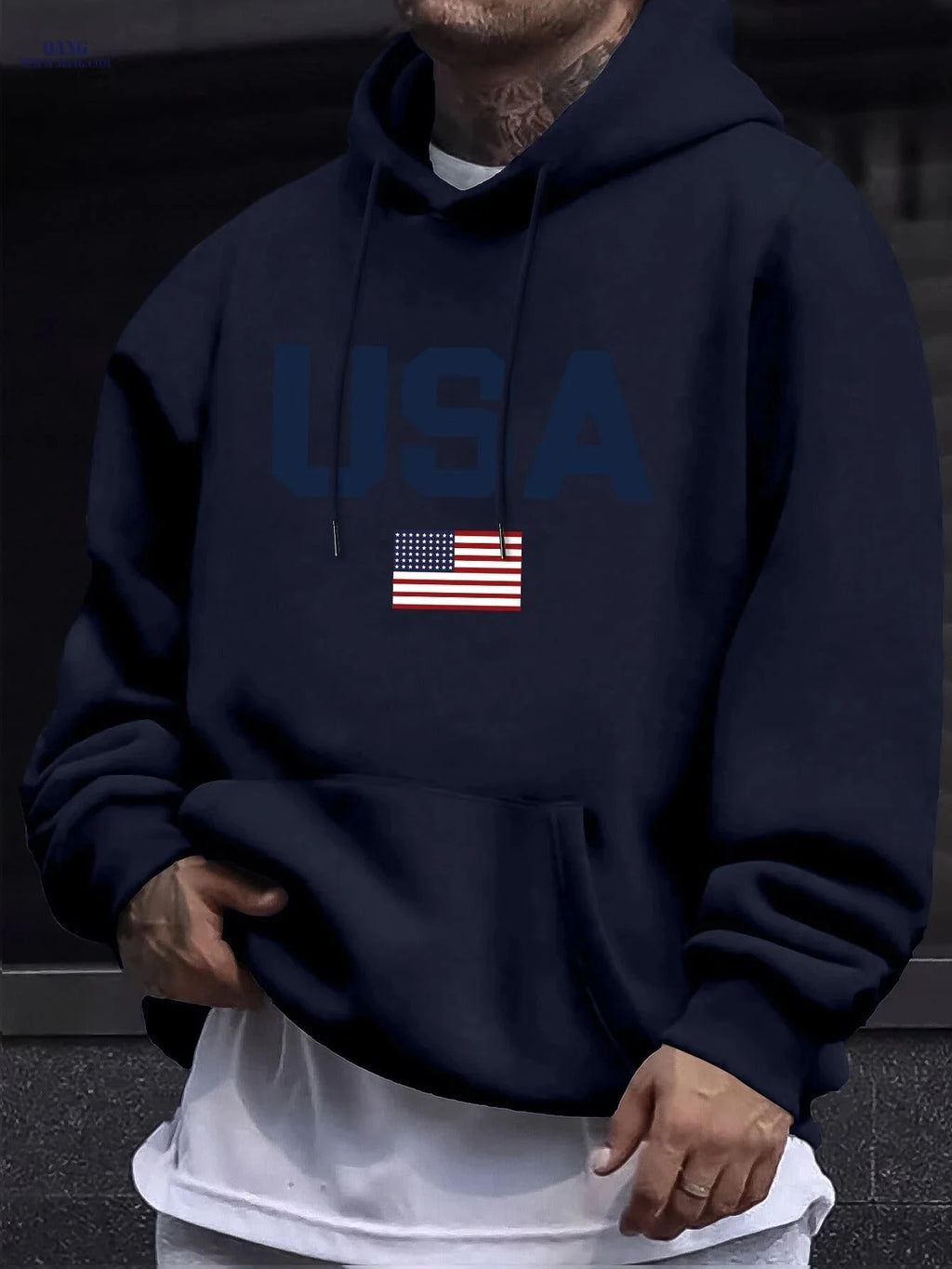 Stylish Men’s Casual Hooded Sweatshirt - Perfect for Spring & Fall   OAXG 