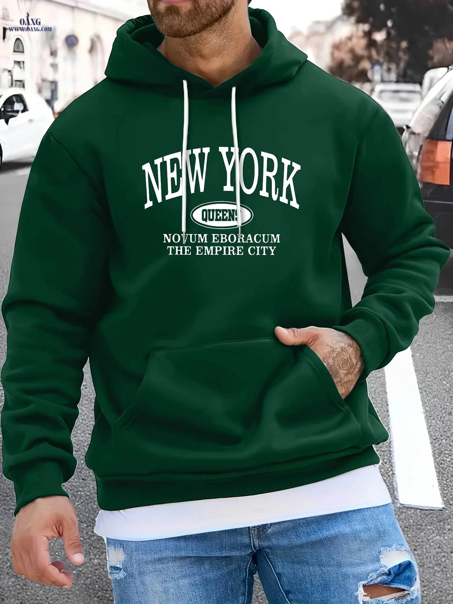 Stylish Men's Casual Hoodie - Easy Letter Print for Sports   OAXG 