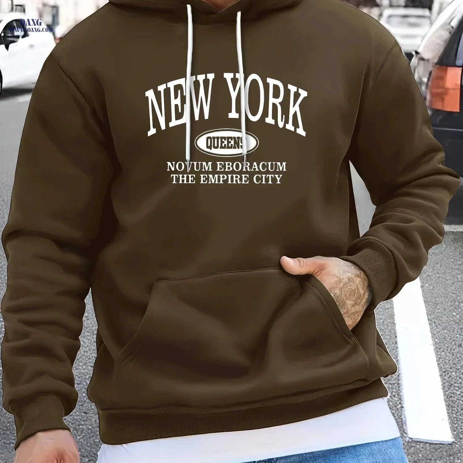 Stylish Men's Casual Hoodie - Easy Letter Print for Sports   OAXG 
