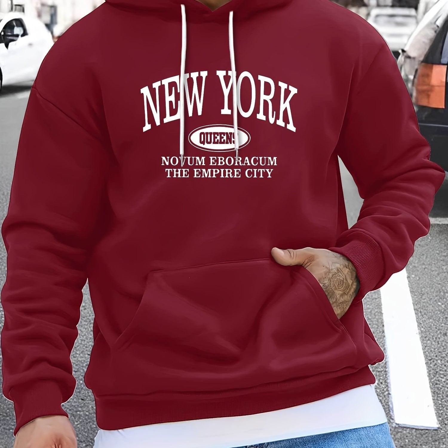 Stylish Men's Casual Hoodie - Easy Letter Print for Sports   OAXG 