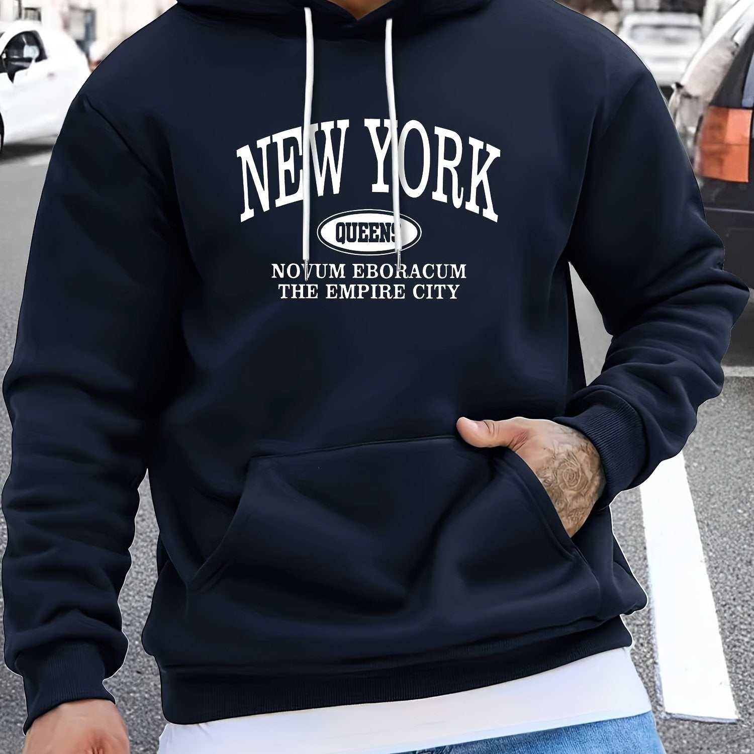 Stylish Men's Casual Hoodie - Easy Letter Print for Sports   OAXG 