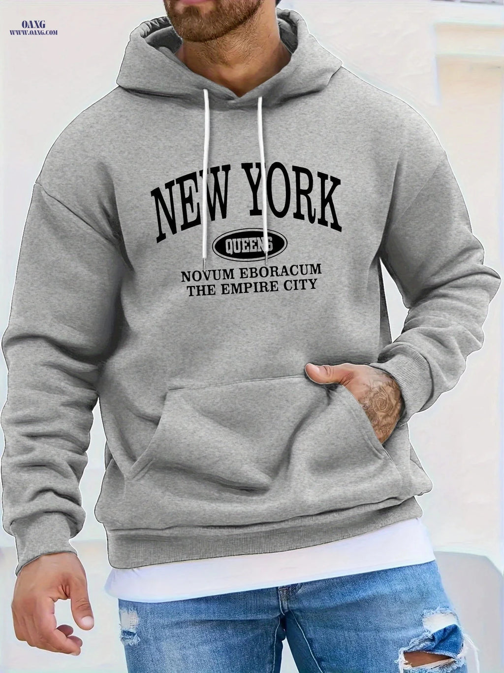 Stylish Men's Casual Hoodie - Easy Letter Print for Sports   OAXG 