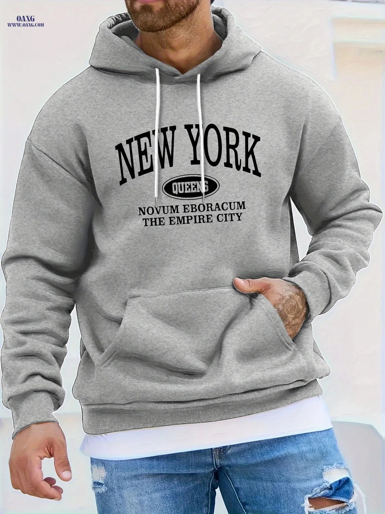Stylish Men's Casual Hoodie - Easy Letter Print for Sports   OAXG 