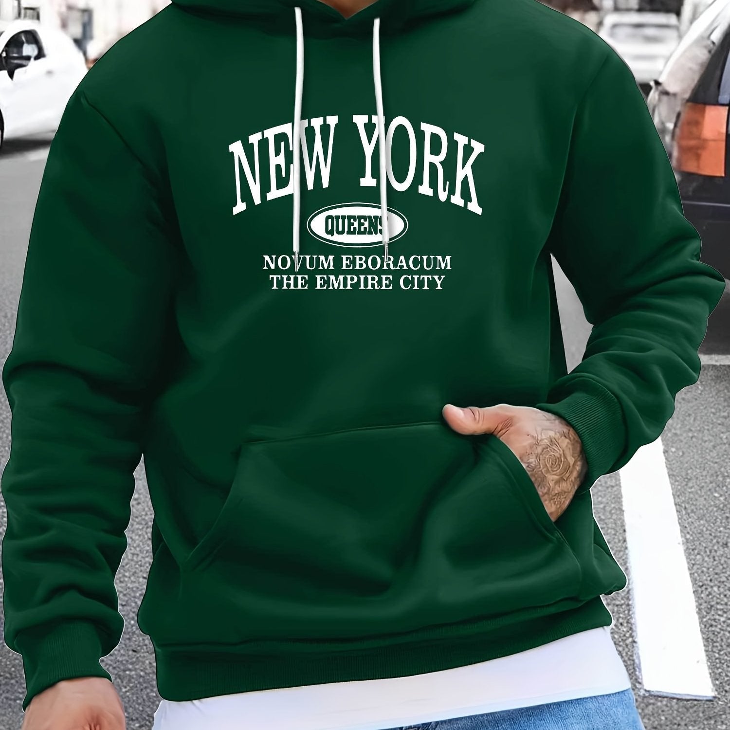Stylish Men's Casual Hoodie - Easy Letter Print for Sports   OAXG Black / FR S