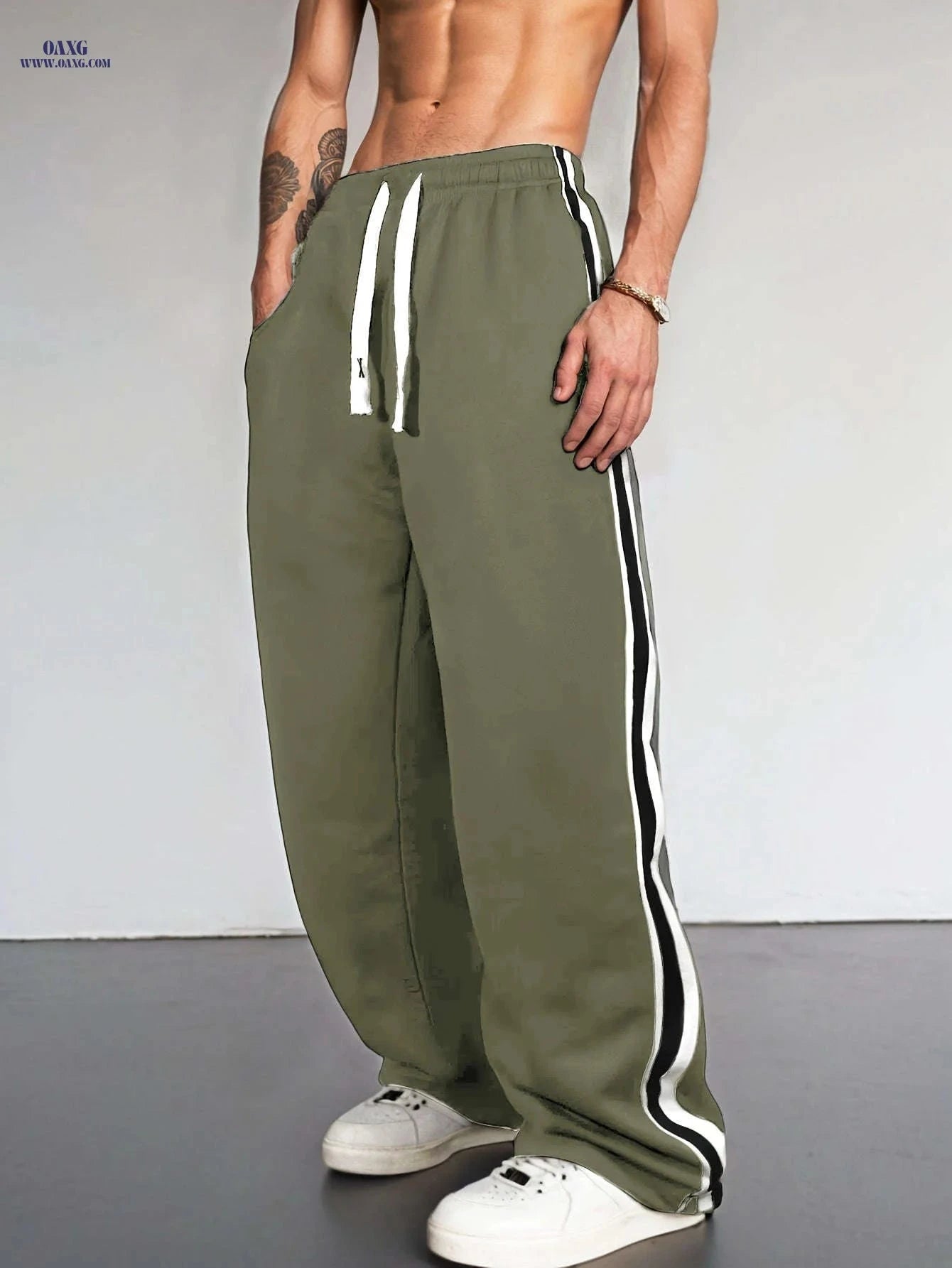 Stylish Men's Casual Long Pants - Comfortable All-Season Wear   OAXG Black / FR S