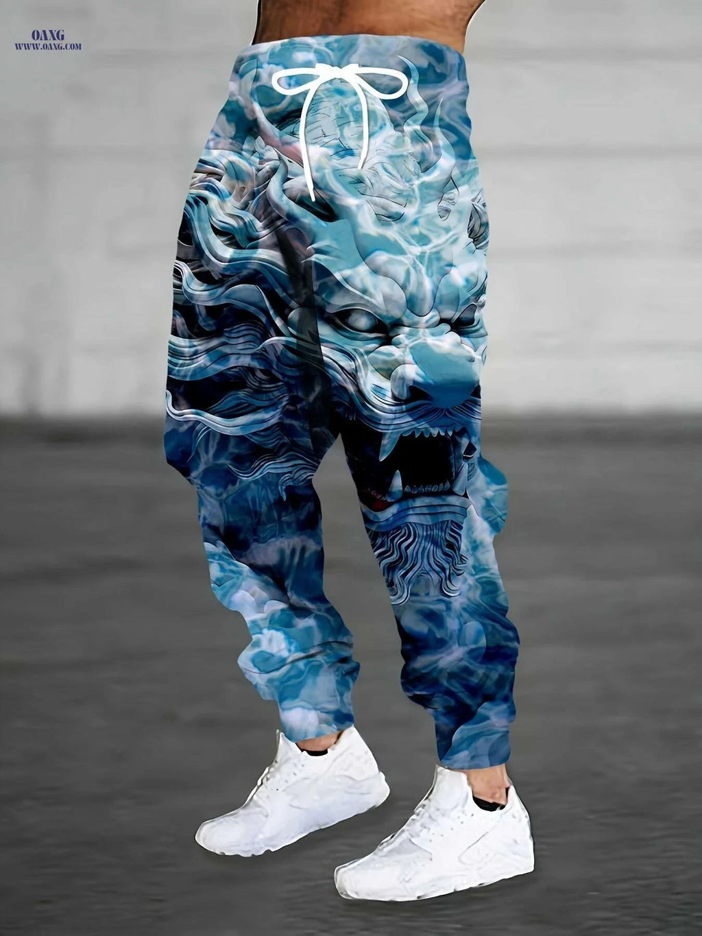 Stylish Men's Casual Print Trousers - Slight Stretch & Pocket Details   OAXG White / S