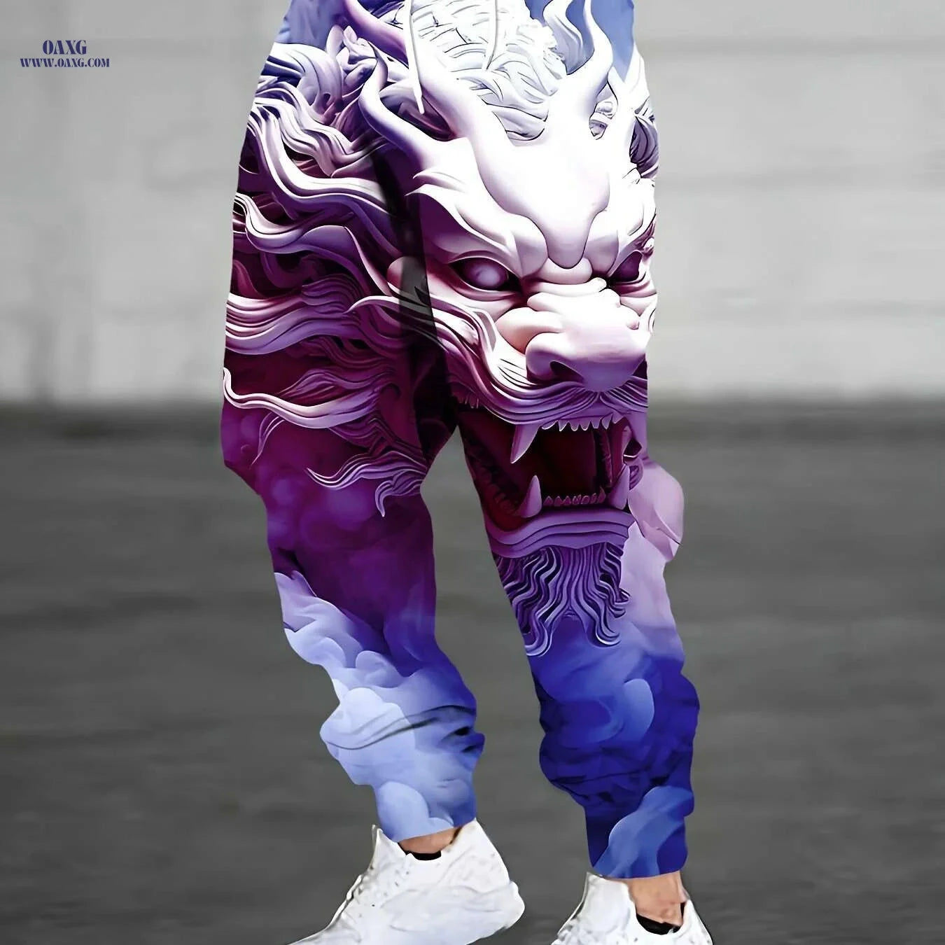 Stylish Men's Casual Print Trousers - Slight Stretch & Pocket Details   OAXG White / S