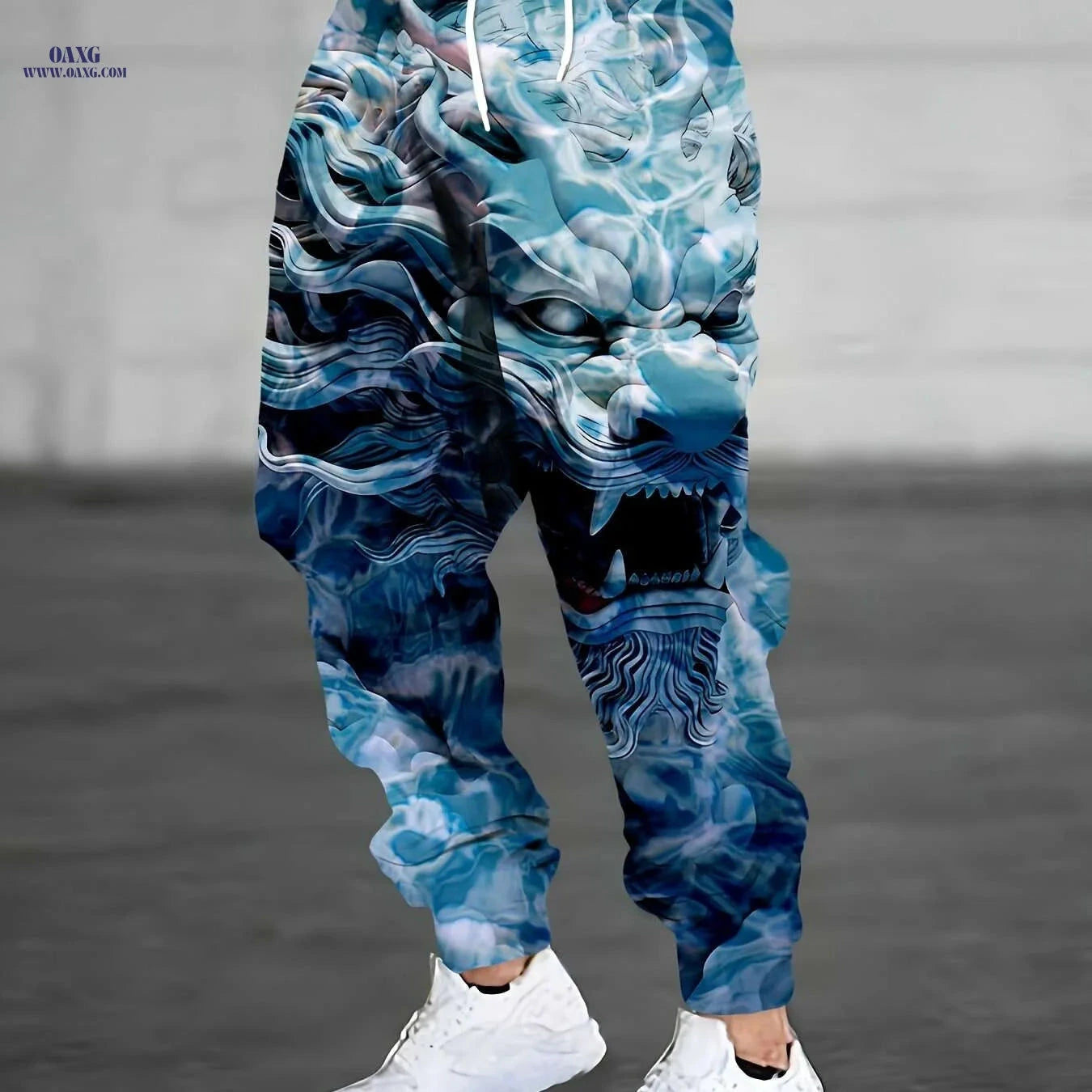 Stylish Men's Casual Print Trousers - Slight Stretch & Pocket Details   OAXG White / S