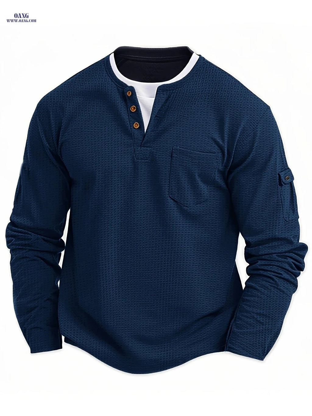 Stylish Men's Casual Sweatshirt - Multi-Pocket Long Sleeve Design   OAXG 