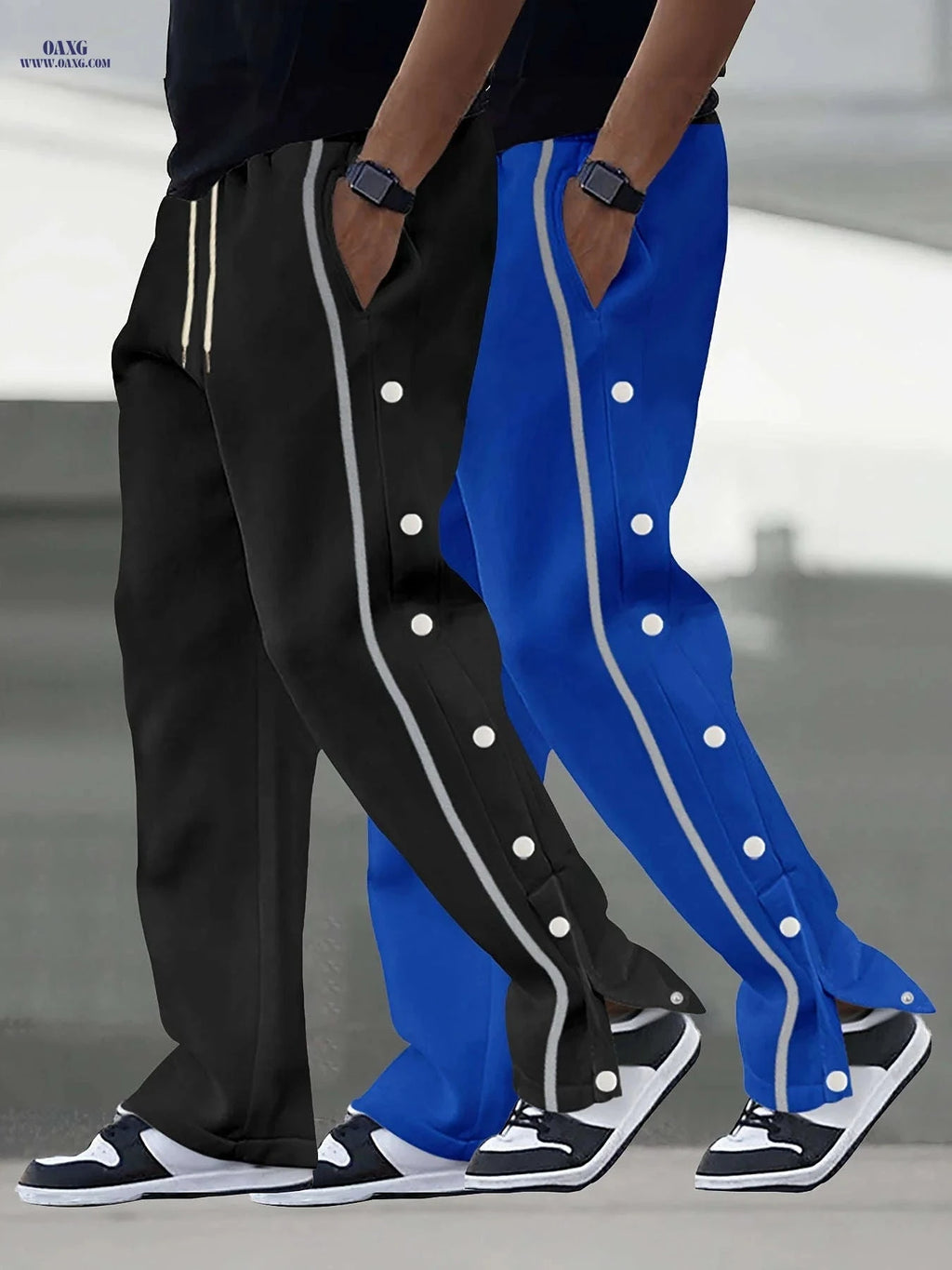 Stylish Men's Casual Trousers Set - Straight-Cut with Pockets   OAXG 