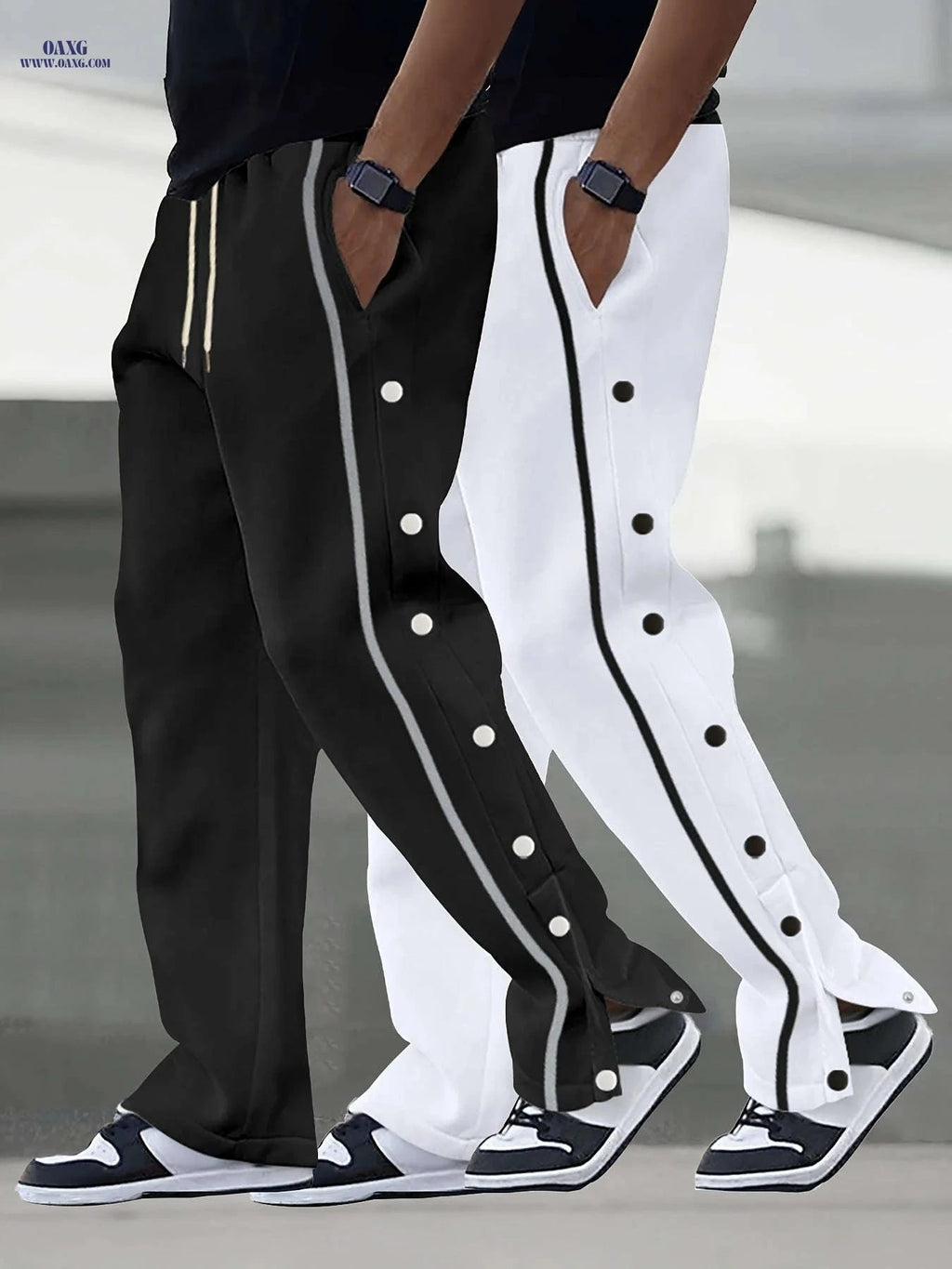 Stylish Men's Casual Trousers Set - Straight-Cut with Pockets   OAXG 