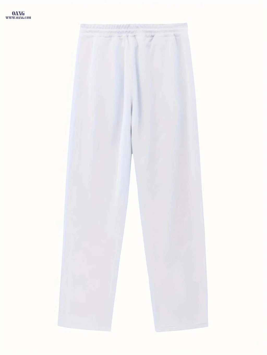 Stylish Men's Casual Trousers Set - Straight-Cut with Pockets   OAXG White + Black / FR S