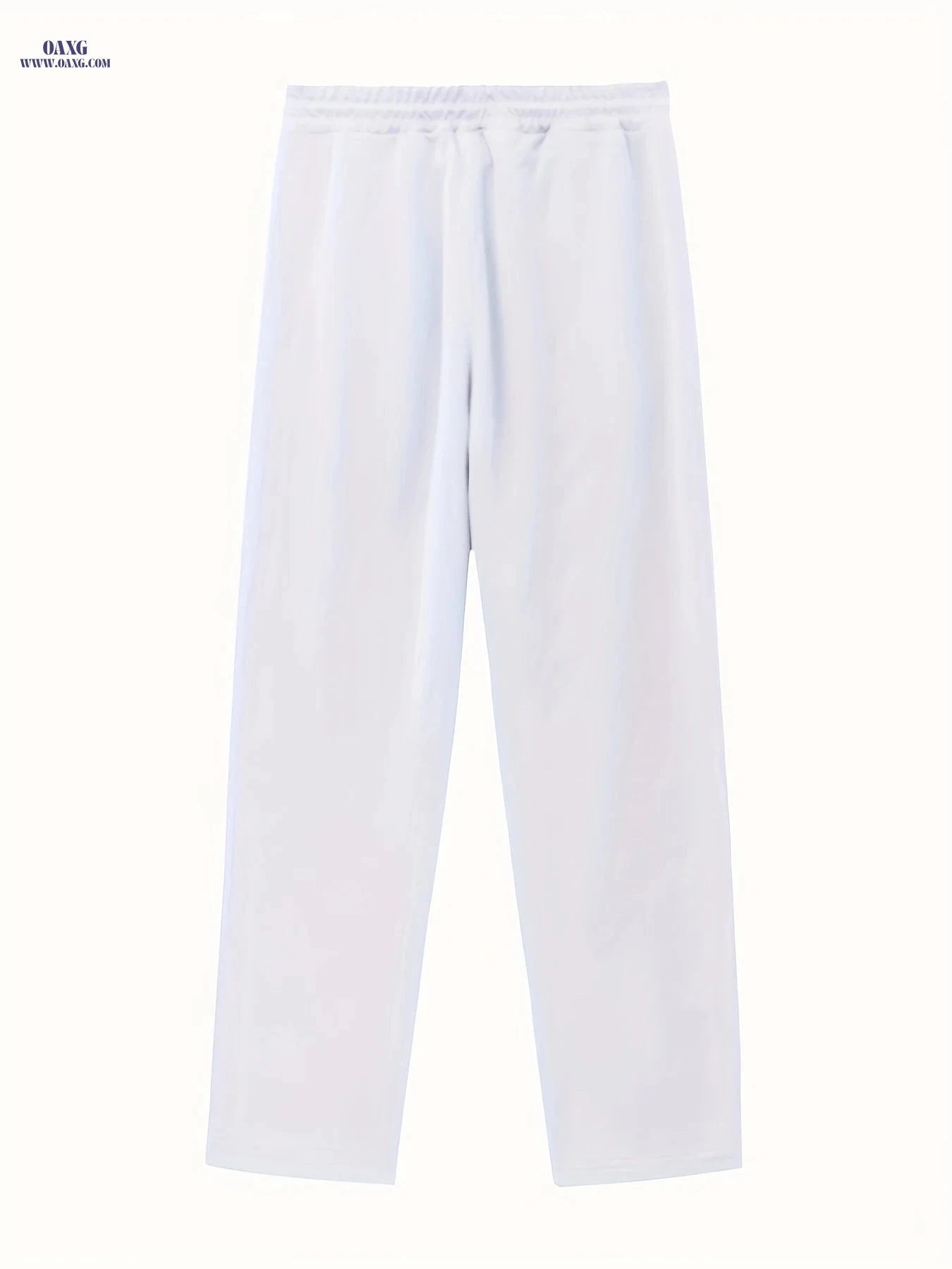 Stylish Men's Casual Trousers Set - Straight-Cut with Pockets   OAXG White + Black / FR S