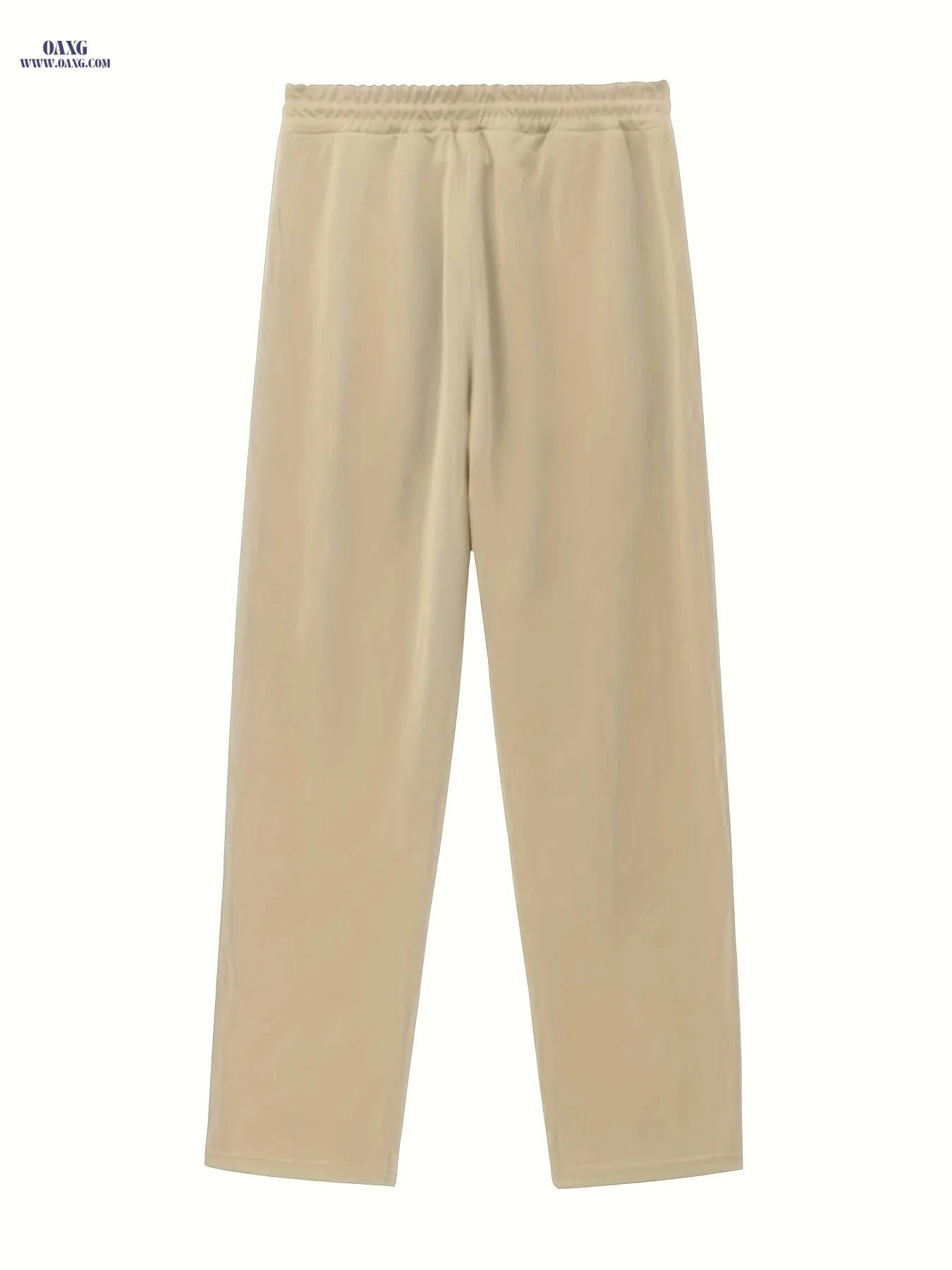 Stylish Men's Casual Trousers Set - Straight-Cut with Pockets   OAXG White + Black / FR S