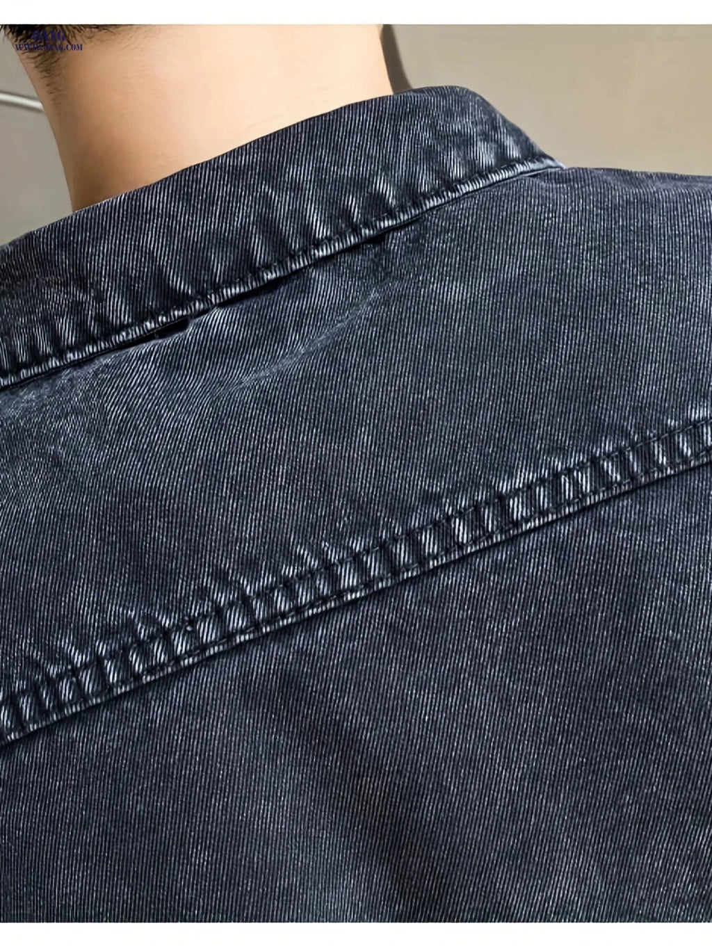 Stylish Men's Denim Jacket - Casual Long Sleeve Regular Fit   OAXG Dark Gray / FR XXS