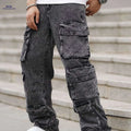 Stylish Men's Faded Denim Jeans - Casual Loose Fit for All Seasons   OAXG Dark Gray / FR XS