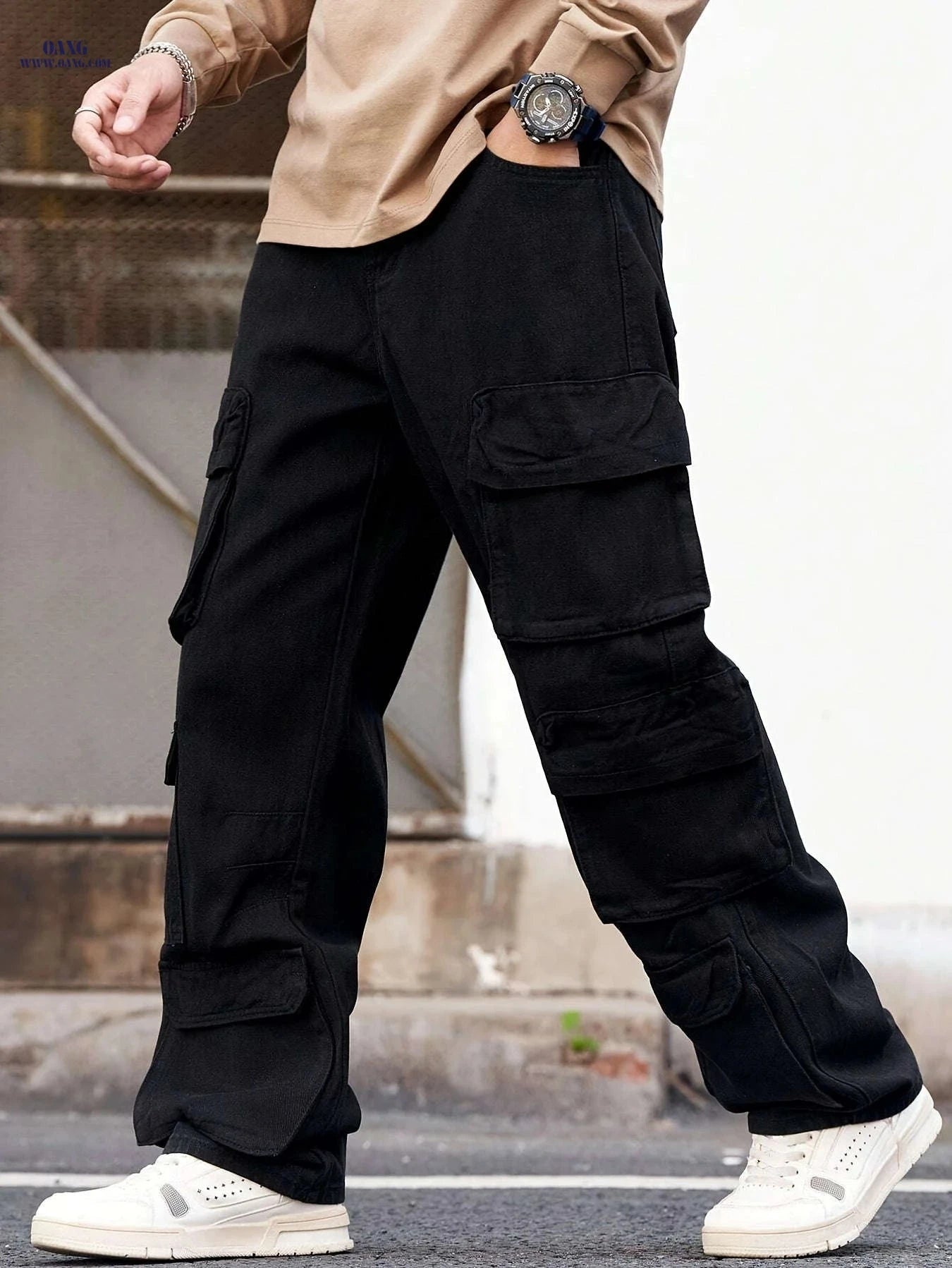 Stylish Men's Faded Denim Jeans - Casual Loose Fit for All Seasons   OAXG Dark Gray / FR XS