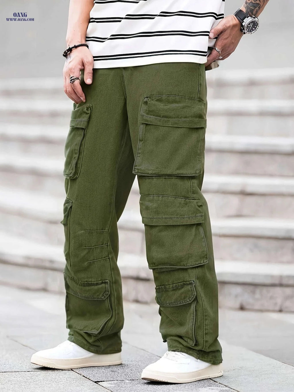 Stylish Men's Faded Denim Jeans - Casual Loose Fit for All Seasons   OAXG Dark Gray / FR XS