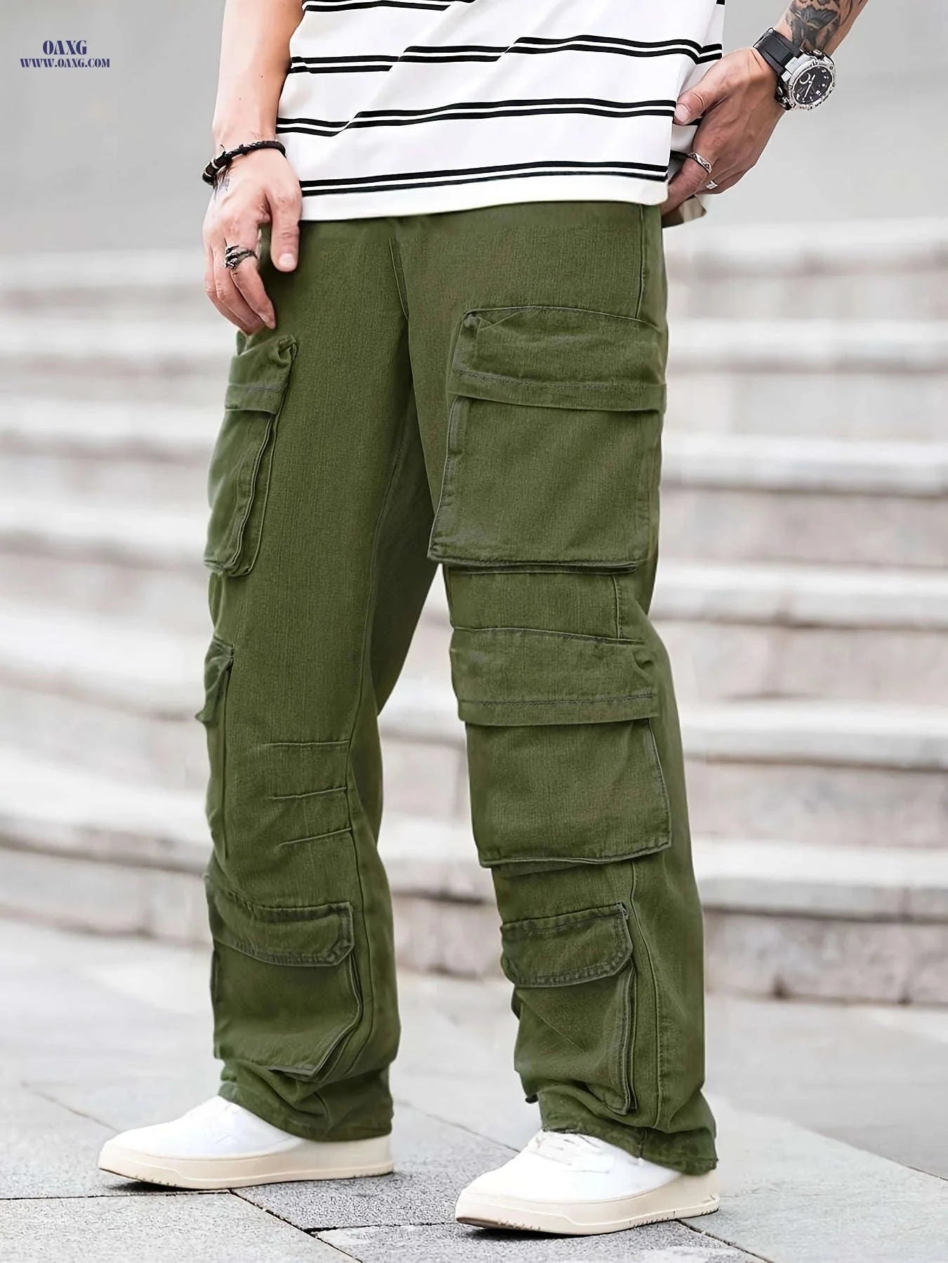 Stylish Men's Faded Denim Jeans - Casual Loose Fit for All Seasons   OAXG Dark Gray / FR XS