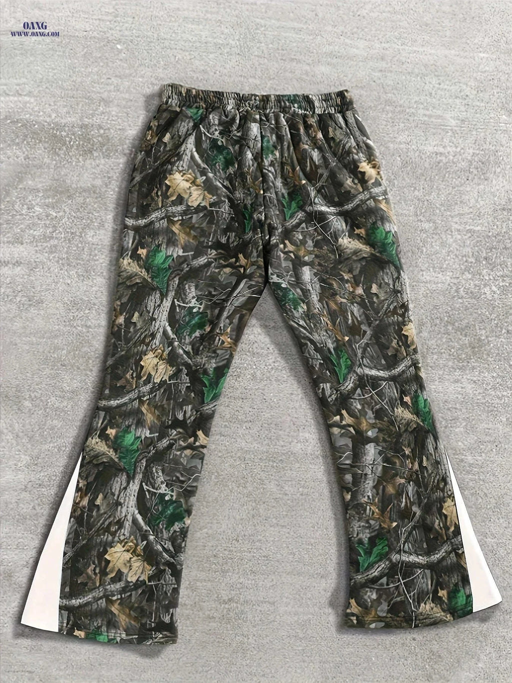 Stylish Men's Flared Pants - Casual Print with Pockets & Drawstring   OAXG 