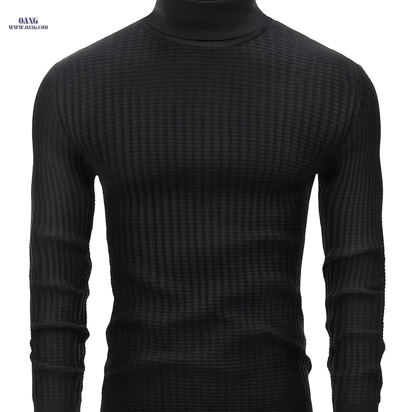 Stylish Men's High Neck Pullover Sweater - 100% Cotton Knit   OAXG 