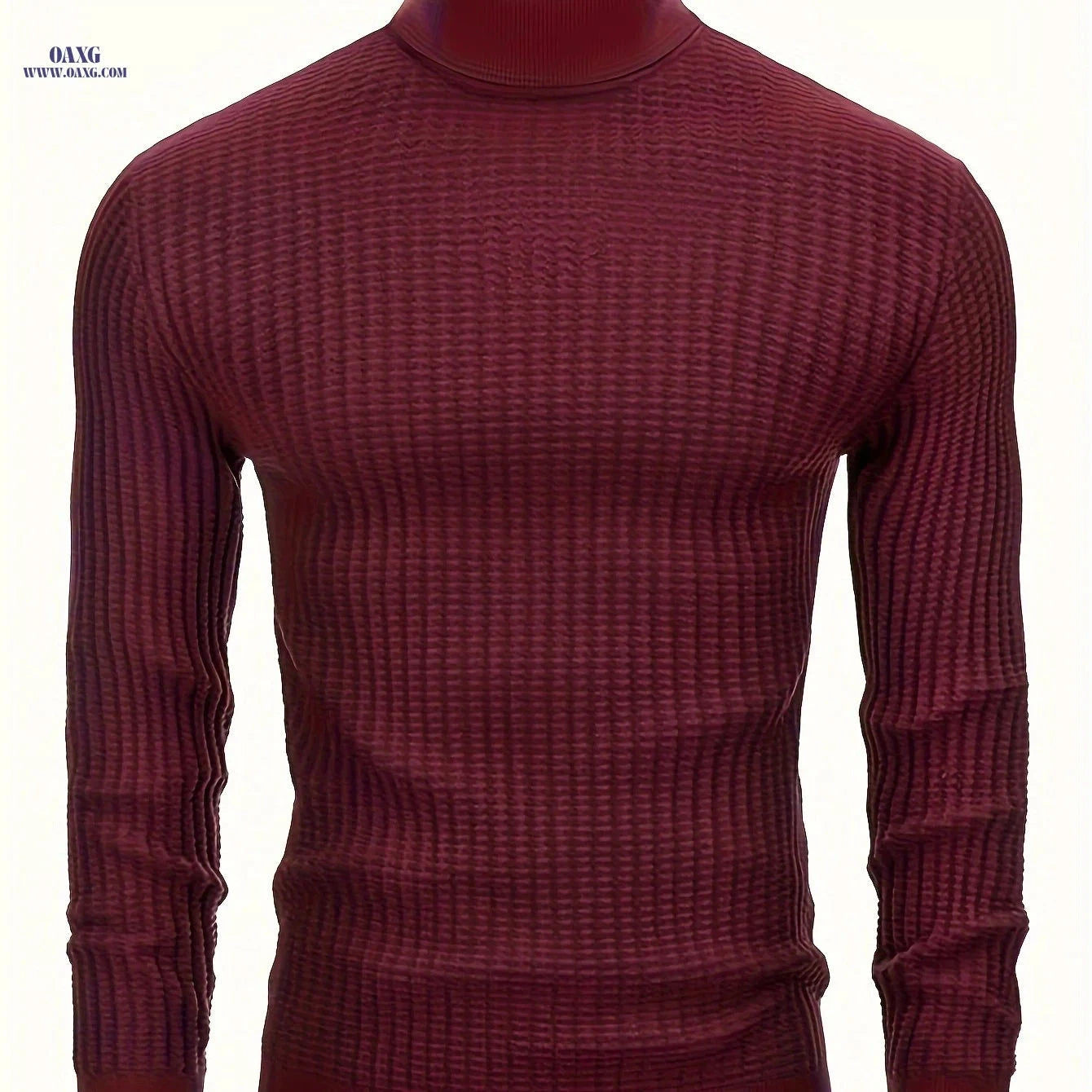 Stylish Men's High Neck Pullover Sweater - 100% Cotton Knit   OAXG 