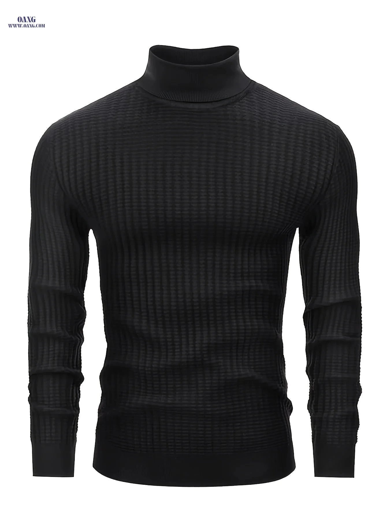 Stylish Men's High Neck Pullover Sweater - 100% Cotton Knit   OAXG 