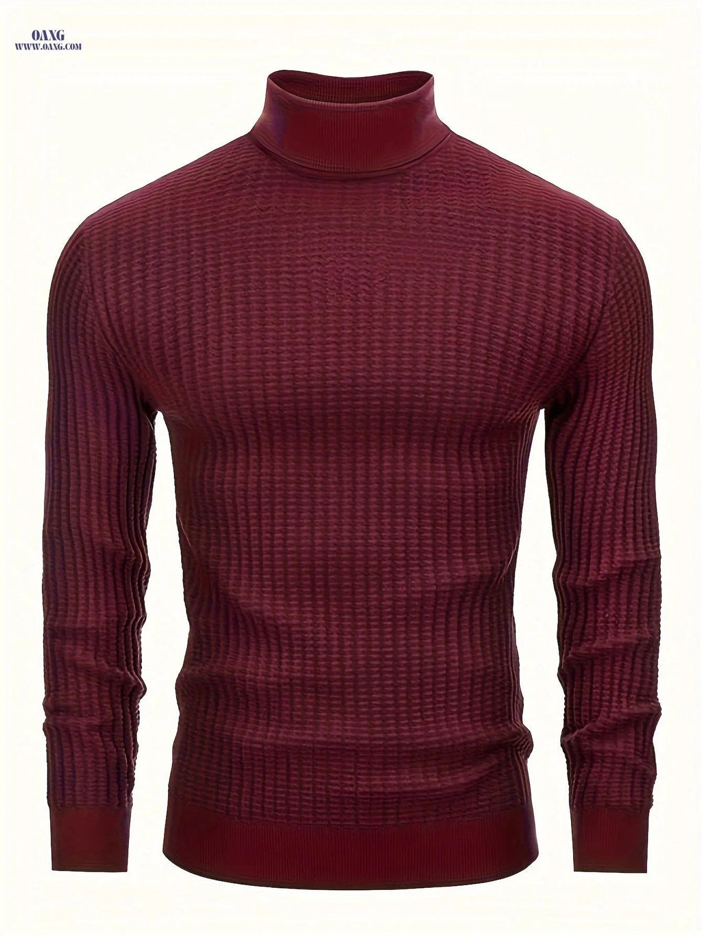 Stylish Men's High Neck Pullover Sweater - 100% Cotton Knit   OAXG 