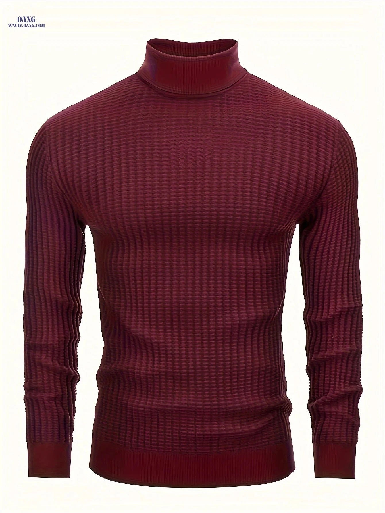 Stylish Men's High Neck Pullover Sweater - 100% Cotton Knit   OAXG 