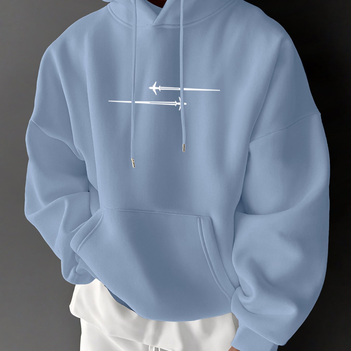 Stylish Men's Hoodie with Drawstring & Trendy Slogan - Casual Top   OAXG 