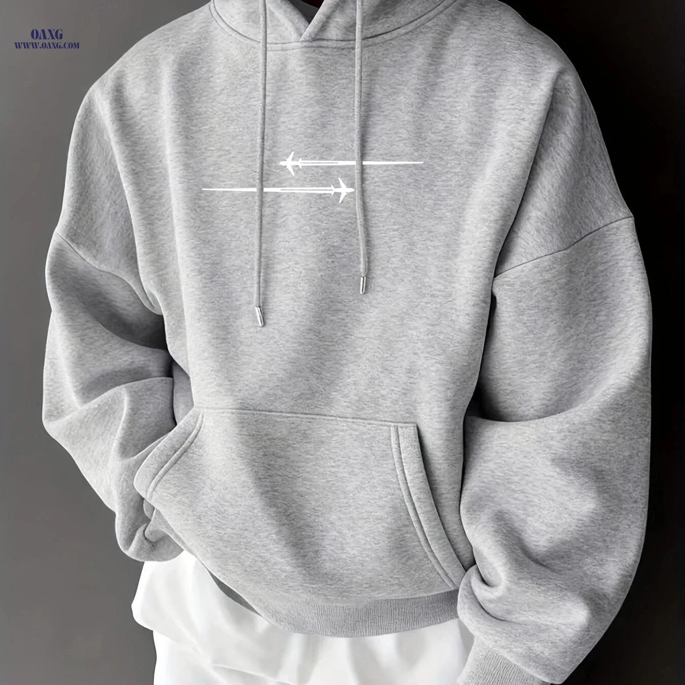 Stylish Men's Hoodie with Drawstring & Trendy Slogan - Casual Top   OAXG 