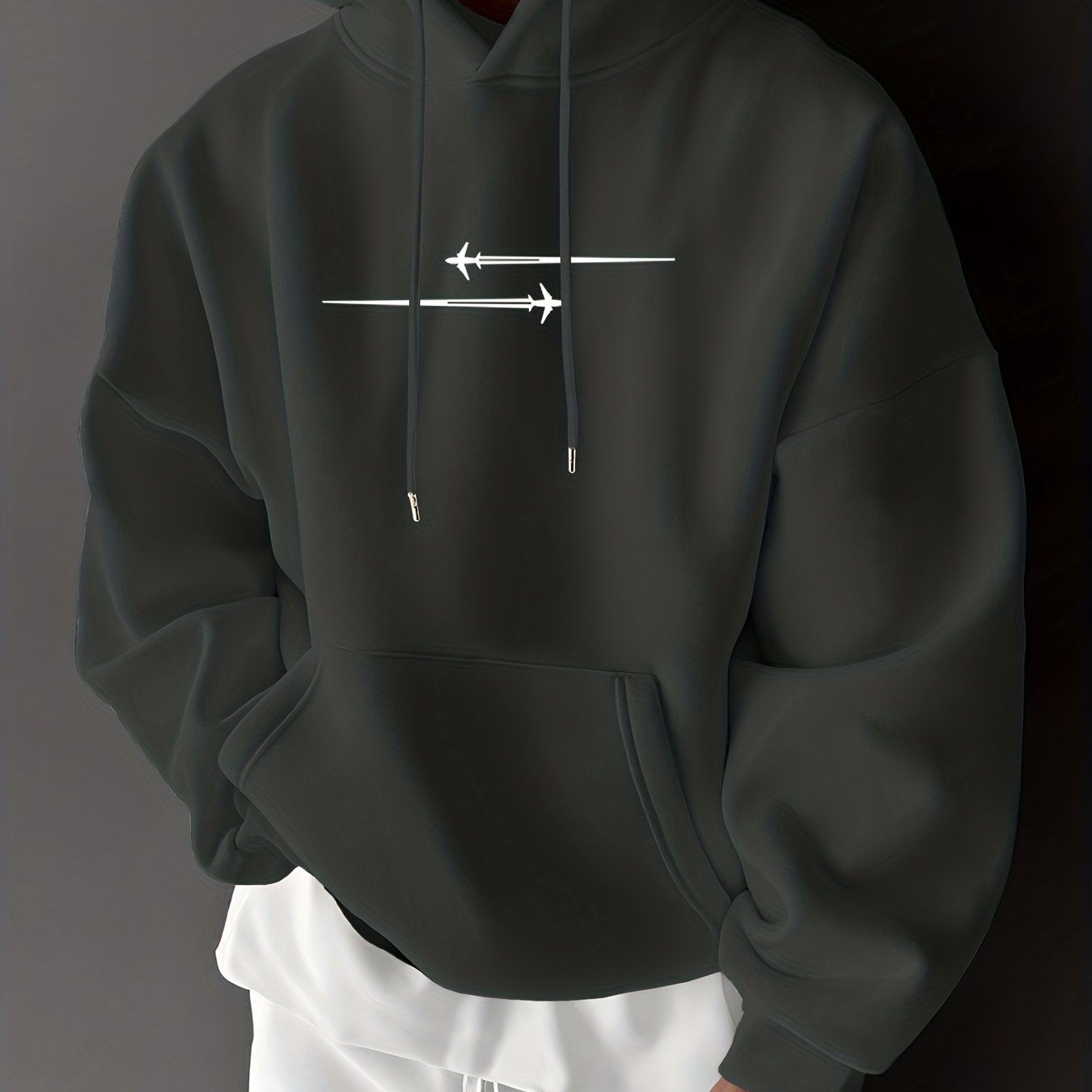 Stylish Men's Hoodie with Drawstring & Trendy Slogan - Casual Top   OAXG 