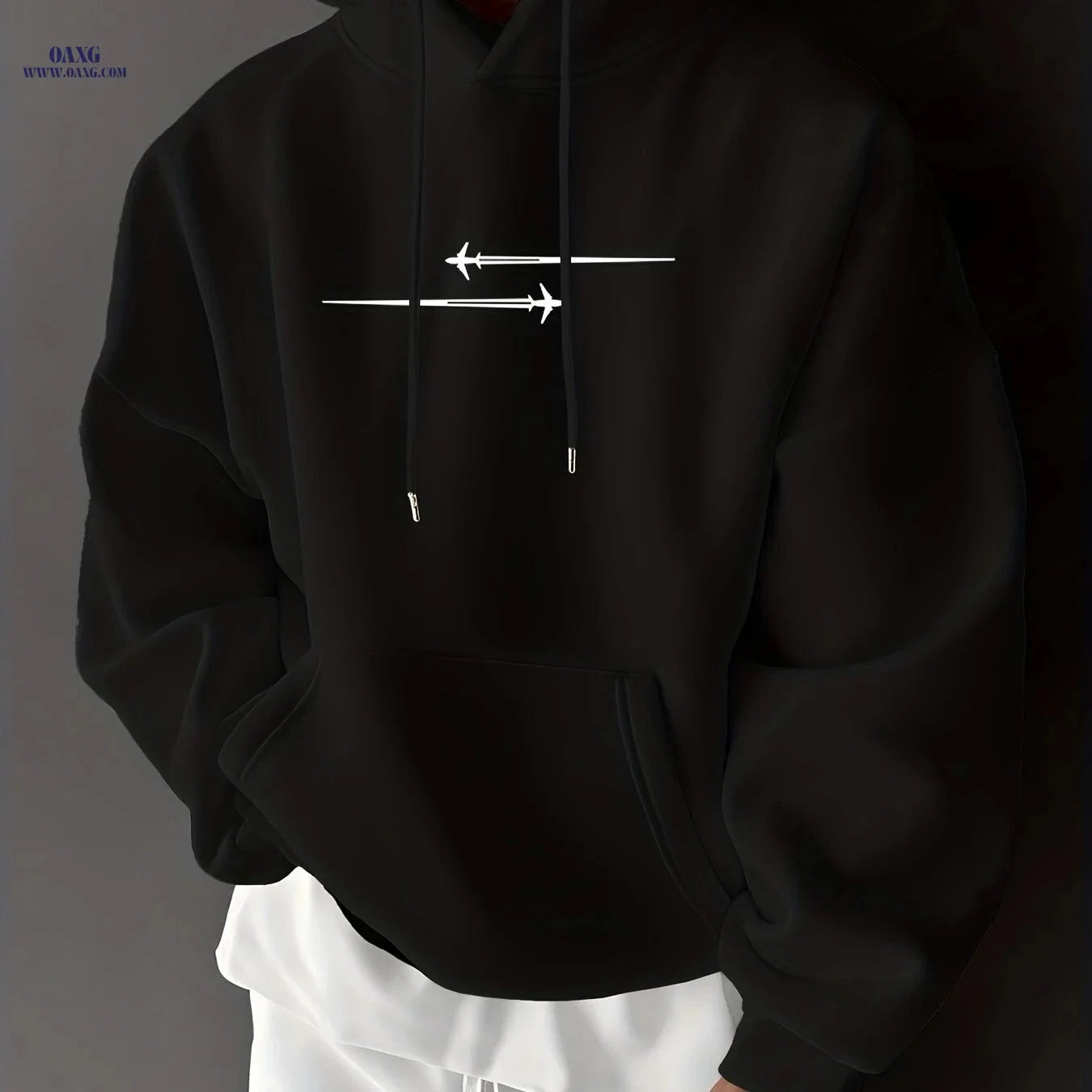 Stylish Men's Hoodie with Drawstring & Trendy Slogan - Casual Top   OAXG 
