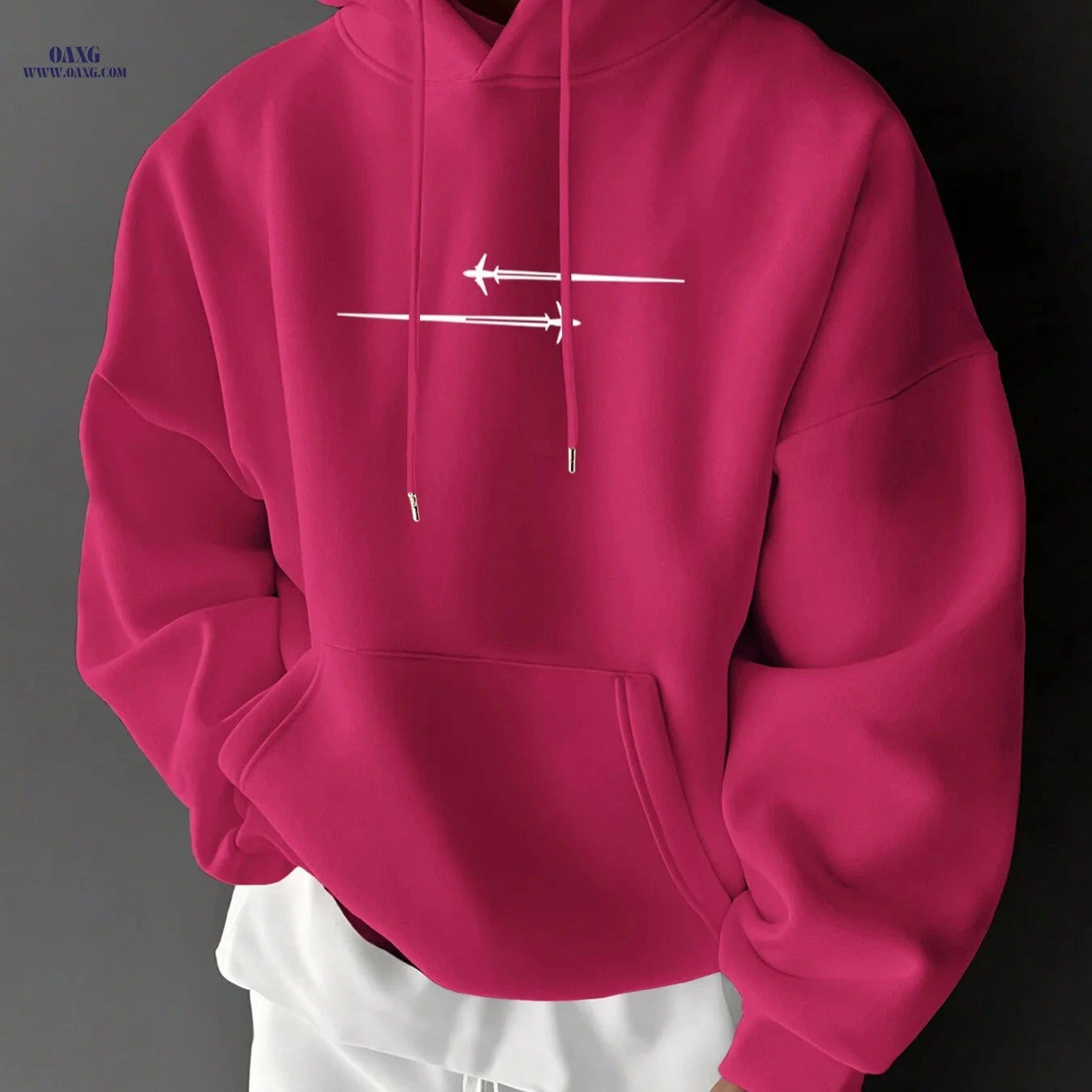 Stylish Men's Hoodie with Drawstring & Trendy Slogan - Casual Top   OAXG 