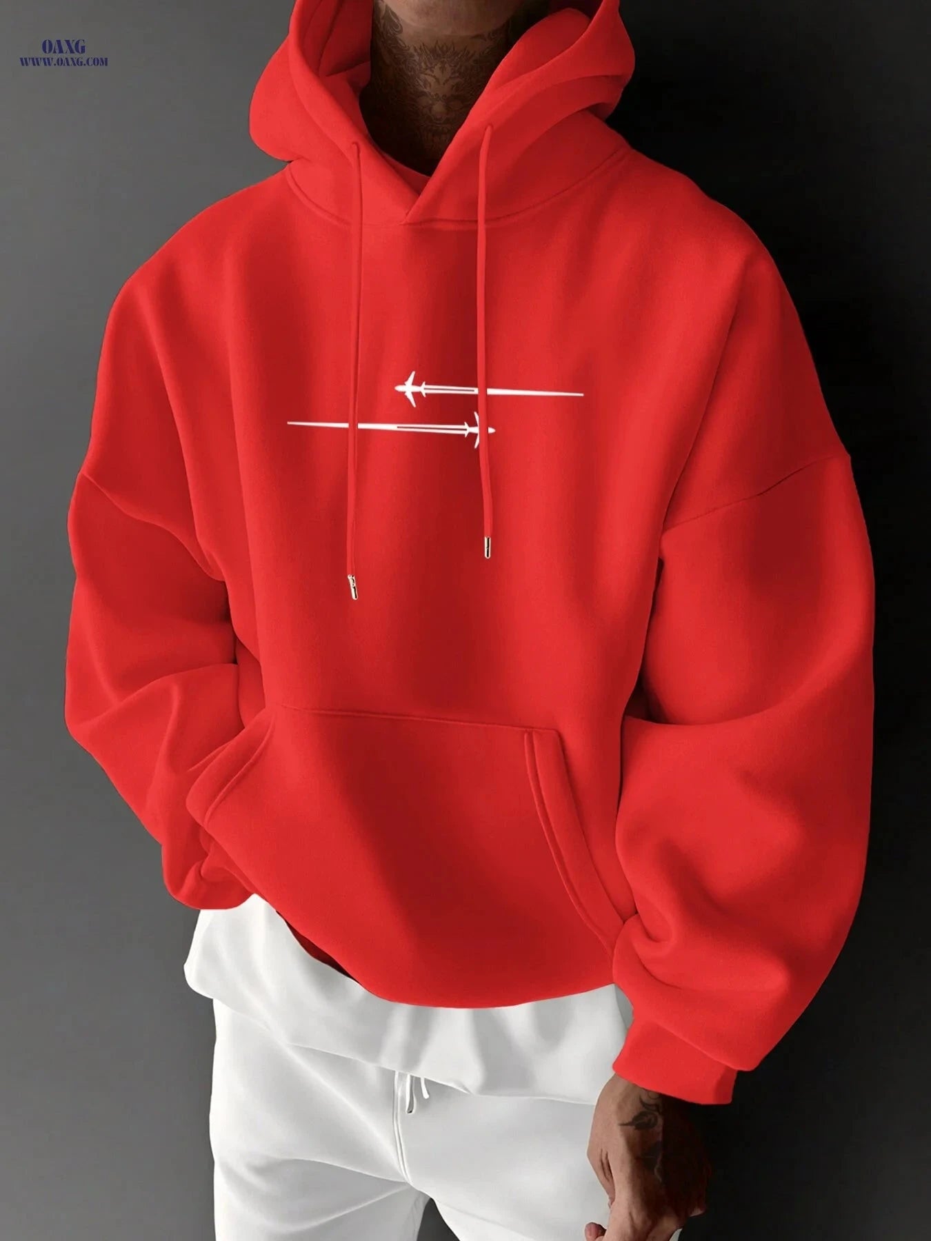 Stylish Men's Hoodie with Drawstring & Trendy Slogan - Casual Top   OAXG 