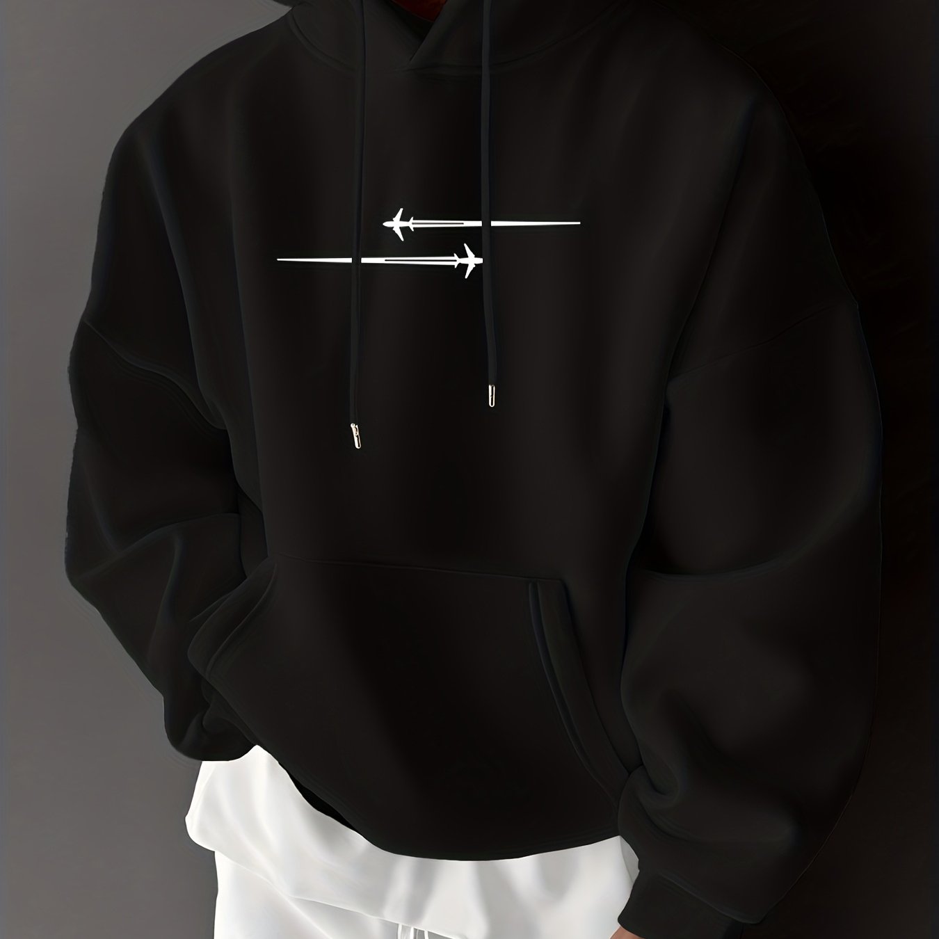 Stylish Men's Hoodie with Drawstring & Trendy Slogan - Casual Top   OAXG 
