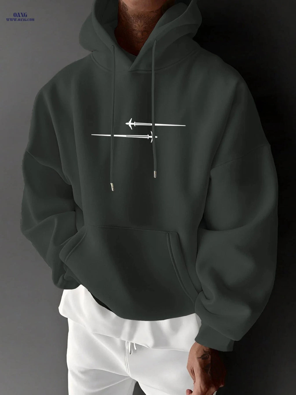 Stylish Men's Hoodie with Drawstring & Trendy Slogan - Casual Top   OAXG 