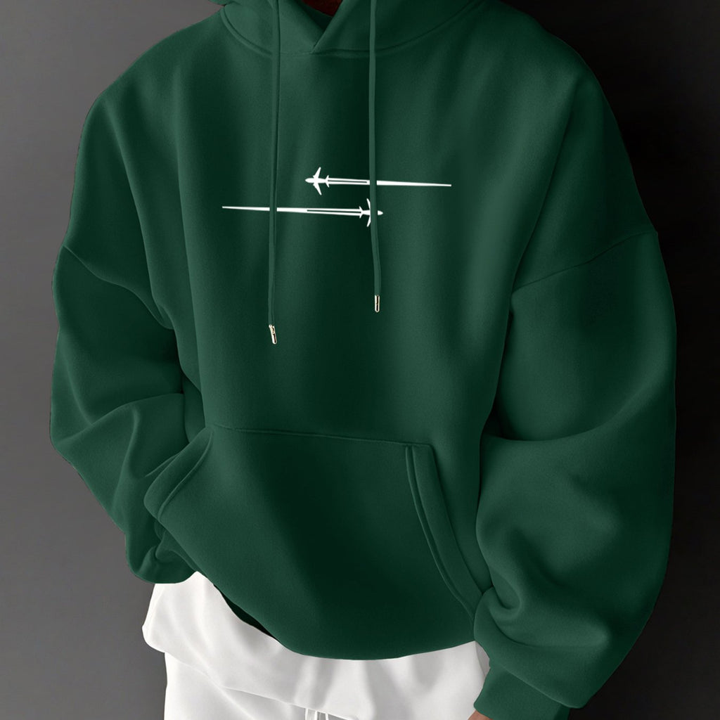 Stylish Men's Hoodie with Drawstring & Trendy Slogan - Casual Top   OAXG 