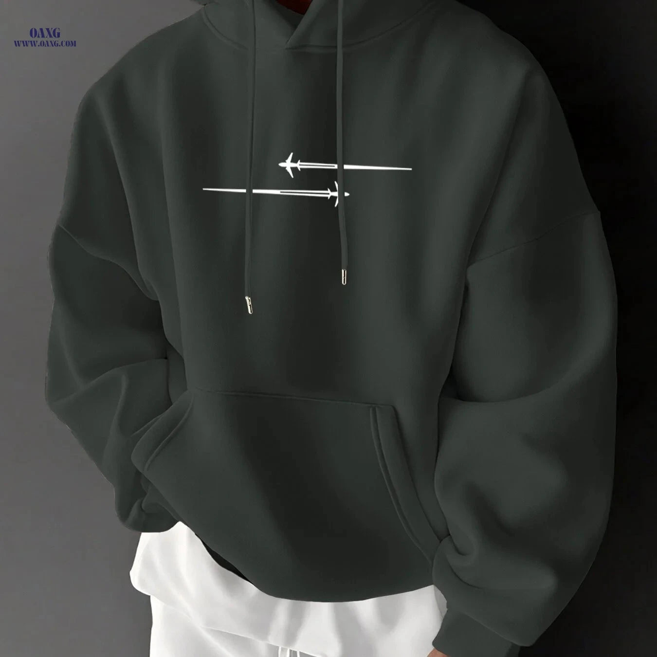 Stylish Men's Hoodie with Drawstring & Trendy Slogan - Casual Top   OAXG 