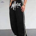 Stylish Men's Jogger Pants - Comfortable Fit with Bold Print Design   OAXG Black / S