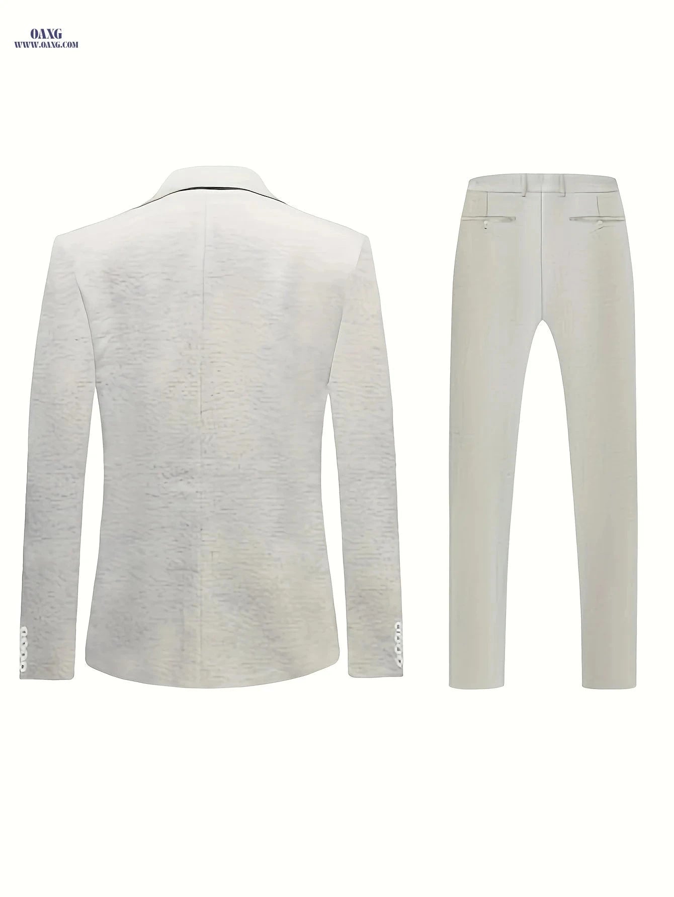 Stylish Men's Linen Two-Piece Suit - Perfect for Weddings & Business   OAXG Ivory White / FR S